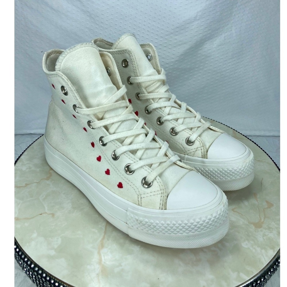 Converse Valentine Hearts High Top Platform Shoes Womens Sz 7.5 Streetwear Shoes